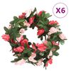 vidaXL Blomsterkranser for jul 6 stk vår rose 250 cm