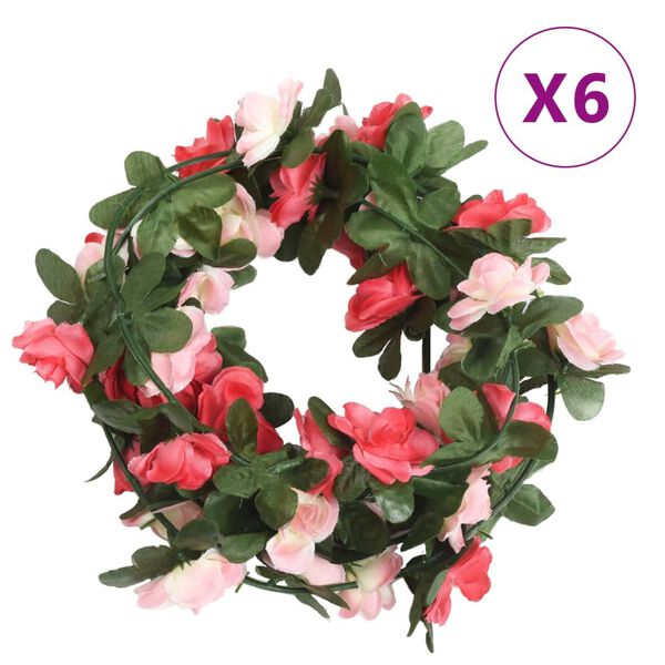 vidaXL Blomsterkranser for jul 6 stk vår rose 250 cm