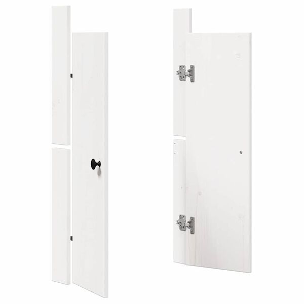 vidaXL Kj&oslash;kkend&oslash;r 2 pcs Hvit 50 x 9 x 82 cm Massivt furutre