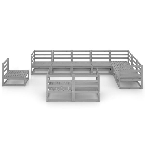 vidaXL Hagesofagruppe 10 deler gr&aring; heltre furu