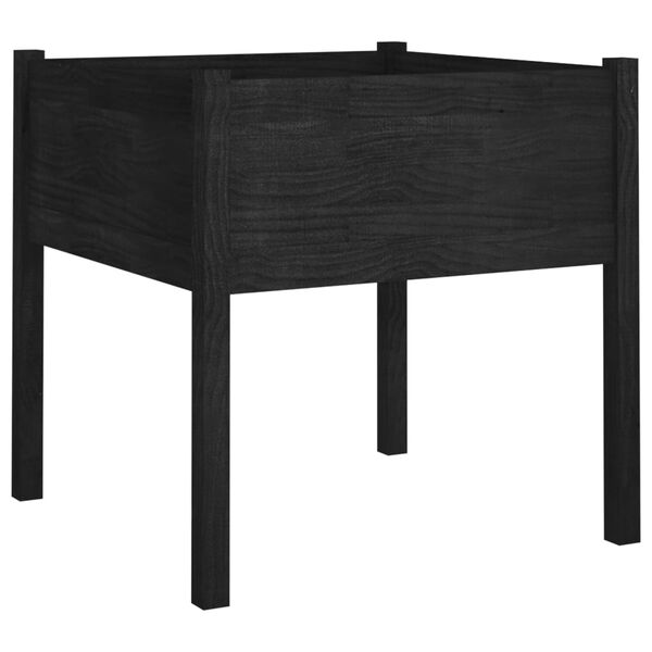vidaXL Plantekasse svart 70x70x70 cm heltre furu