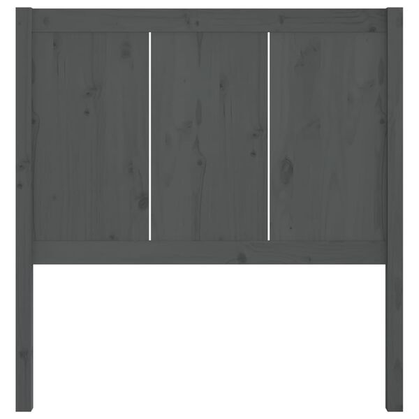 vidaXL Sengegavl grå 80,5x4x100 cm heltre furu
