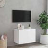 vidaXL Vegghengt TV-benk med LED hvit 60x35x41 cm