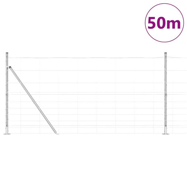 vidaXL Jordegjerde sølv 50 x 1.2 m Galvanisert stål