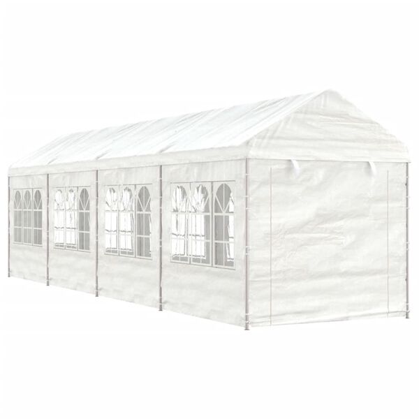 vidaXL Paviljong med tak hvit 8,92x2,28x2,69 m polyetylen