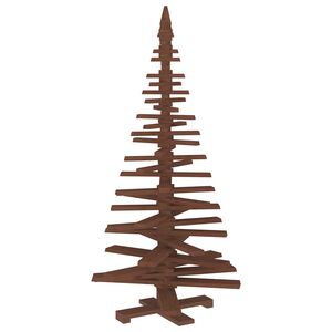 vidaXL Trekjuletr&aelig;r KOTKA 180 cm Heltre furu M&oslash;rkebrun finish