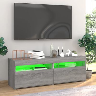 vidaXL TV-benker 2 stk med LED-lys grå sonoma 60x35x40 cm