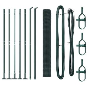 vidaXL Sveistgjerde med Betongbase 10 x 1,2 m PVC-belagt st&aring;l Gr&oslash;nn