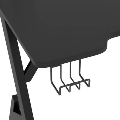 vidaXL Spillebord med Y-formede ben svart 110x60x75 cm