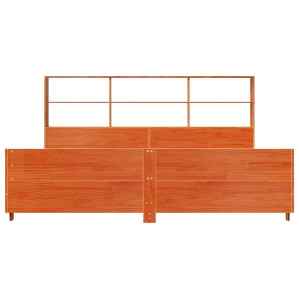 vidaXL Sengeramme uten madrass voksbrun 180x200 cm heltre furu