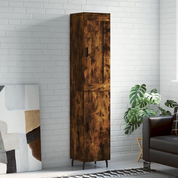 vidaXL Highboard r&oslash;kt eik 34,5x34x180 cm konstruert tre
