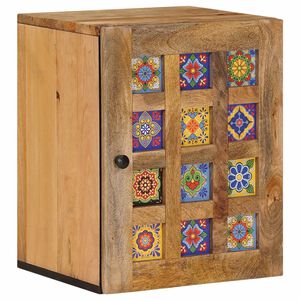 vidaXL Baderom Hengende Skap Naturlig 38 x 33 x 48 cm Massiv mango tre