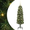 vidaXL Kunstig juletre med 150 LED gr&oslash;nn 120 cm PVC og st&aring;l og plast