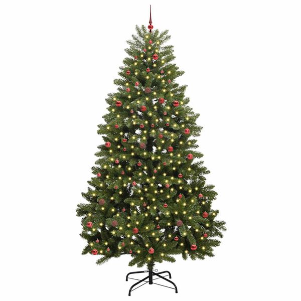vidaXL Kunstig juletre med 300 LED gr&oslash;nn 300 cm PVC og metall