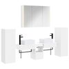 vidaXL Baderomsinnredningssett 6 pcs Hvit Konstruert tre og glass