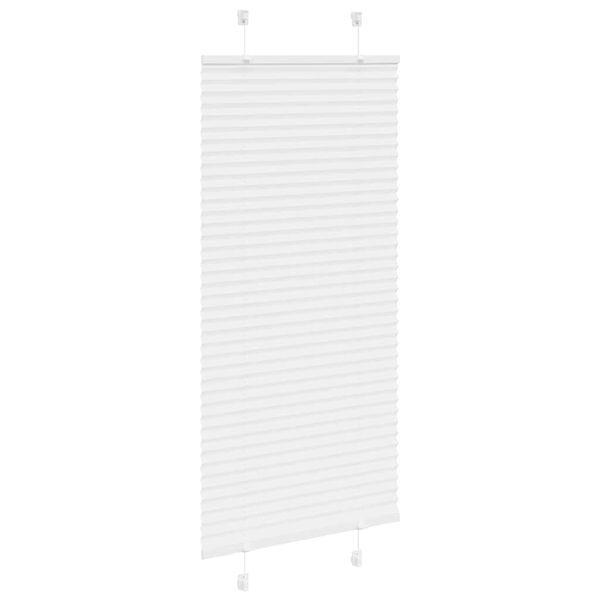 vidaXL plisségardin Hvit 65x150 cm Stoff Bredde 64,4 cm Polyester