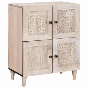 vidaXL Serviesskap Blek Hvit 60 x 33 x 75 cm Massiv mango tre