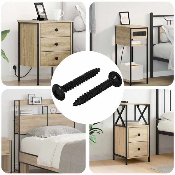 vidaXL Tapping nagler 2 pcs Svart M4 x 28 mm St&aring;l