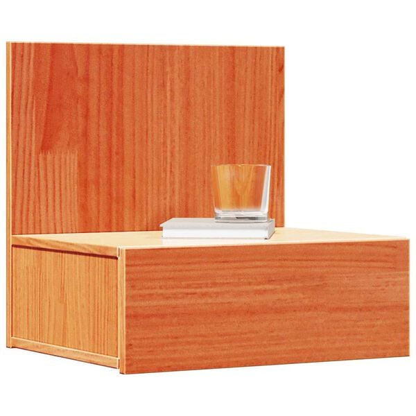 vidaXL Nattbord med skuff Vokset Brun 42 x 32,5 x 40 cm Heltre furu