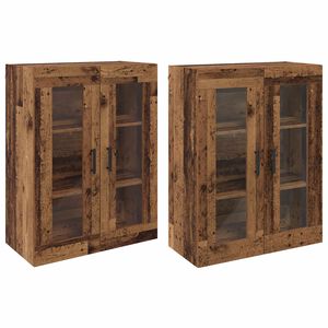 vidaXL Vegghengte skap 2 stk. Gammelt tre 69,5 x 34 x 90 cm
