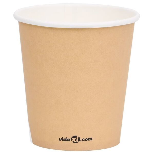 vidaXL Kaffepapirkopper 200 ml 250 stk brun