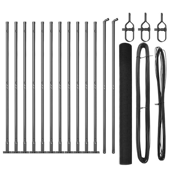 vidaXL Gjerdep&aring;le Gr&aring; 25 x 1,4 m (19 x 19 mm nett) St&aring;l og PVC