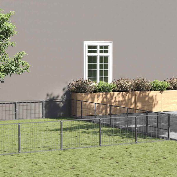 vidaXL Hundeg&aring;rd s&oslash;lv 60 m&sup2; st&aring;l