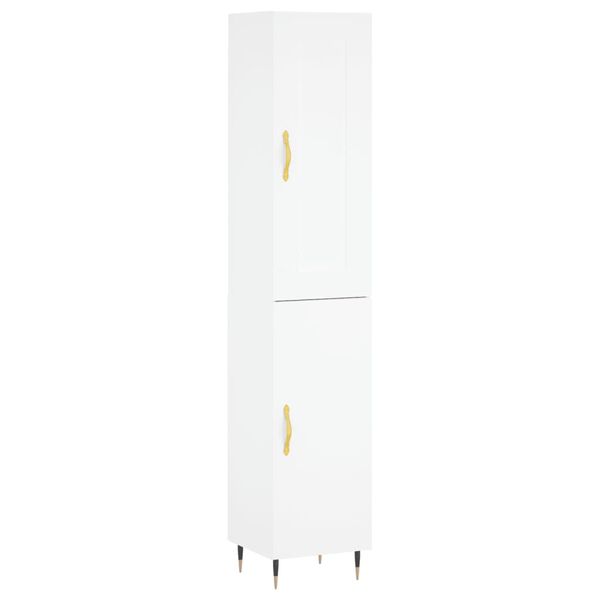 vidaXL Highboard hvit 34,5x34x180 cm konstruert tre