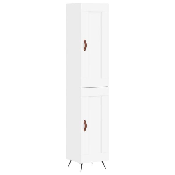 vidaXL Highboard hvit 34,5x34x180 cm konstruert tre