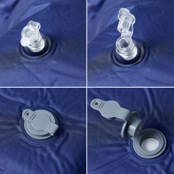 vidaXL Selvoppbl&aring;sende campingmadrass med pute for 1 person marinebl&aring;