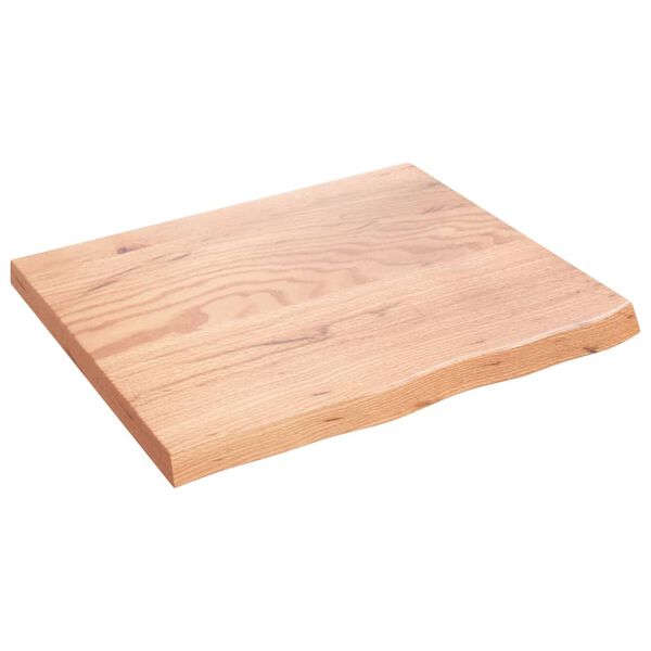 vidaXL Benkeplate til bad lysebrun 60x50x2 cm behandlet heltre