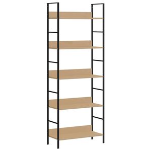 vidaXL Bokhylle 5 lag eik 60x27,6x158,5 cm konstruert tre