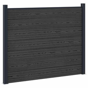 vidaXL Gjerdeplate WPC og Aluminium Svart