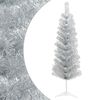 vidaXL Kunstig Slankt Jule Tre 150 cm PVC og st&aring;l S&oslash;lv