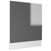 vidaXL Oppvaskmaskinspanel høyglans grå 59,5x3x67 cm sponplate