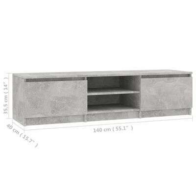 vidaXL TV-benk betonggrå 140x40x35,5 cm sponplate