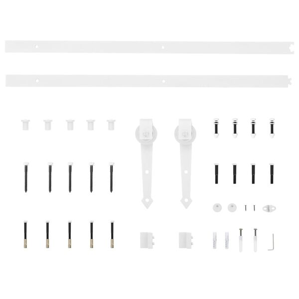 vidaXL Utstyrssett for skyved&oslash;r 183 cm st&aring;l hvit