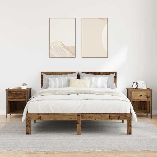 vidaXL Nattbordskap 2 pcs Gammelt tre 40 x 42 x 50 cm Konstruert tre