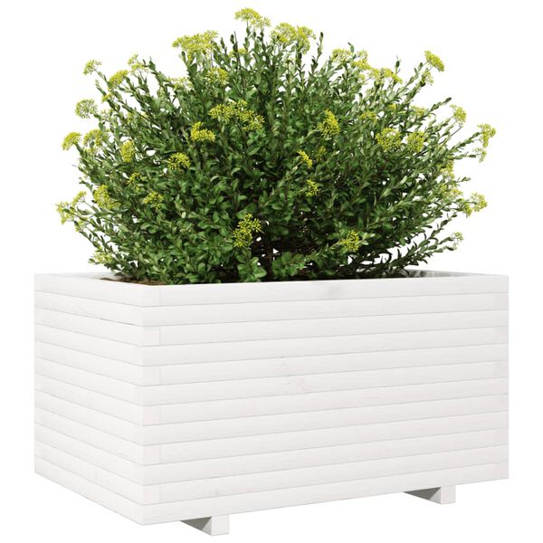 vidaXL Plantekasse hvit 90x60x49,5 cm heltre furu