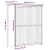 vidaXL Garderobe BODO gr&aring; 146x53,5x173 cm heltre furu