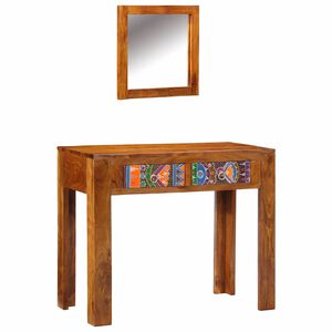 vidaXL Sminkebord Brun 90 x 45 x 75 cm Solid akasietre