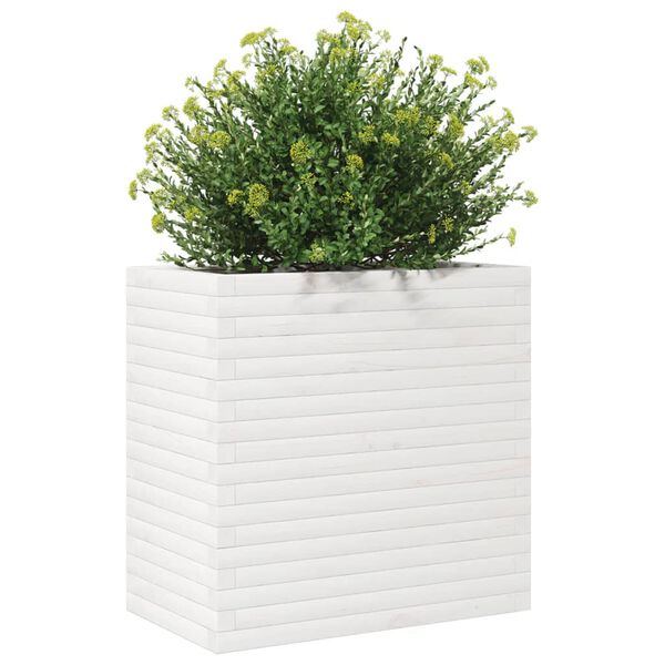 vidaXL Plantekasse hvit 70x40x68,5 cm heltre furu