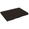 vidaXL Vegghylle m&oslash;rkebrun 80x60x(2-6) cm behandlet heltre eik