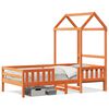 vidaXL Sengeramme med tak voksbrun 90x190 cm heltre furu