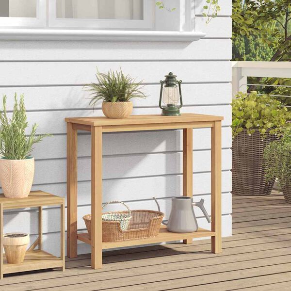 vidaXL Kaffebord med lagring Brun 85 x 35 x 75 cm Heltre teak