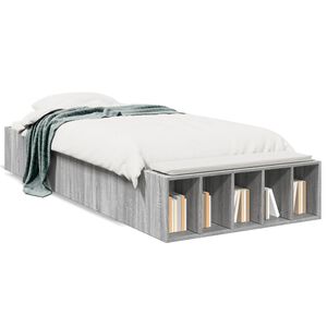 vidaXL Sengeramme gr&aring; sonoma 90x190 cm konstruert tre