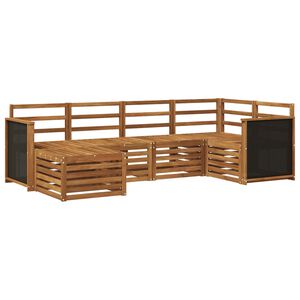 vidaXL Seksjonssofa Sett 5 pcs Naturlig Solid akasietre