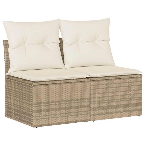 vidaXL Hagesofaer med puter 2 deler beige polyrotting akasie