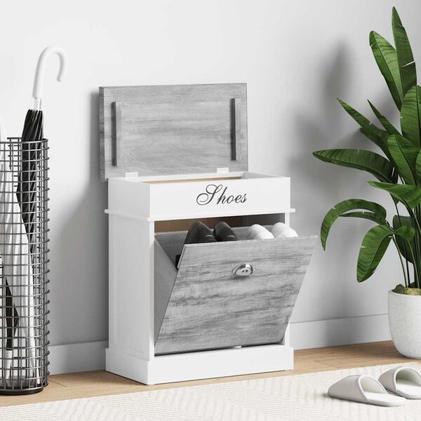 vidaXL Skoskap gr&aring; 50x28x58 cm keisertre