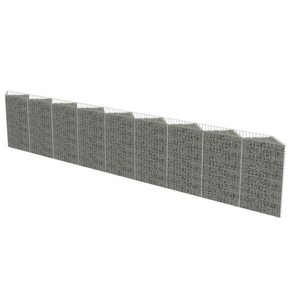 vidaXL Gabion galvanisert stål 630x30x100 cm